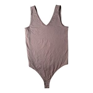 Taupe V-Neck Bodysuit